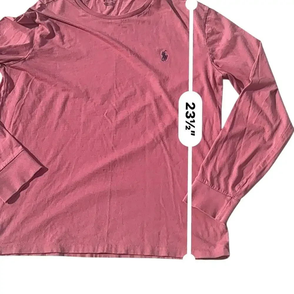 Polo Ralph Lauren Long Sleeve Tee Men's M Pink Pony Logo